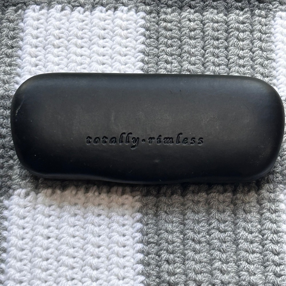Totally Rimless Glasses Case Hard Shell OS Black Minimalist Sleek Modern Utility
